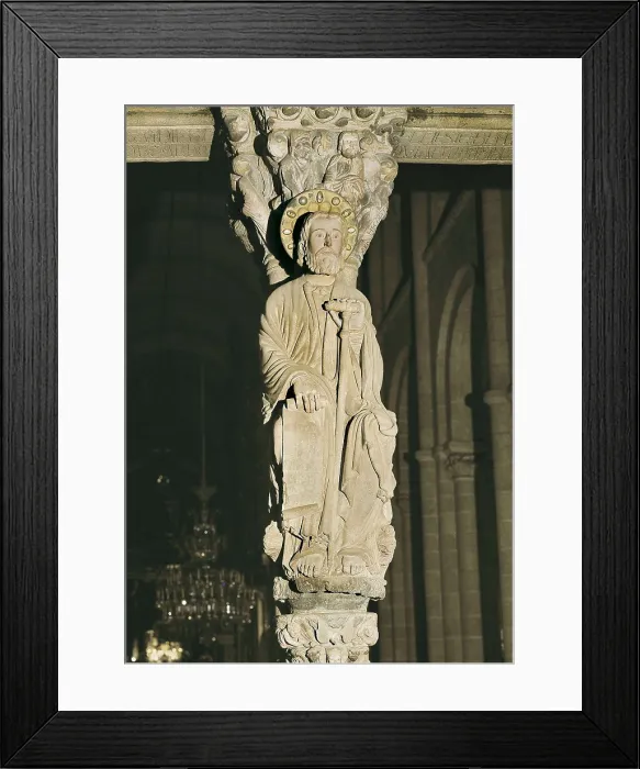 Framed Print : MATEO, Maestro (1161-1217). Santiago de Compostela Cathedral. Portico da Gloria. 1168-1188. SPAIN. Santiago de Compostela. Cathedral of Santiago de Compostela