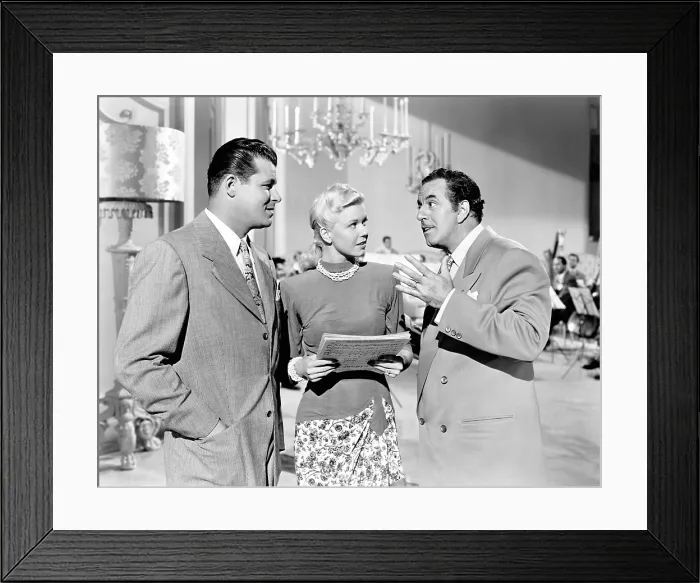 Framed Print : ROMANCE ON THE HIGH SEAS, from left, Jack Carson, Doris Day, Fortunio Bonanova, 1948 Framed Print : ROMANCE ON THE HIGH SEAS, from left, Jack Carson, Doris Day, Fortunio Bonanova, 1948