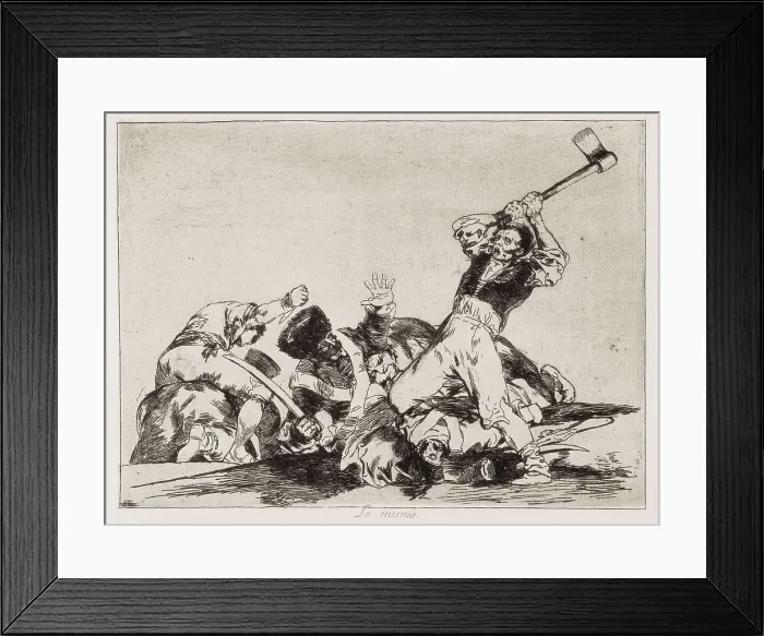 Framed Print : GOYA Y LUCIENTES, Francisco de (1746-1828). The same. 1810-1820. Plate 3 of 'The Disasters of War'. Etching. SPAIN. Madrid. National Library
