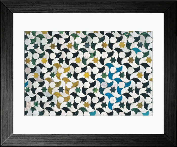 Framed Print : Alhambra. SPAIN. Granada. Alhambra. Comares Palace. Court of the Myrtles. Mosaics. Hispano-Moresque art. Nasrid dynasty. Mosaic. AISA / Everett Collection**US SALES ONLY**