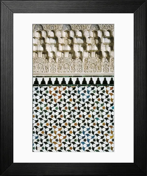 Framed Print : Alhambra. SPAIN. Granada. Alhambra. Comares Palace. Court of the Myrtles. Mosaics. Hispano-Moresque art. Nasrid dynasty. Relief; Mosaic. AISA / Everett Collection**US SALES ONLY** Framed Print : Alhambra. SPAIN. Granada. Alhambra. Comares Palace. Court of the Myrtles. Mosaics. Hispano-Moresque art. Nasrid dynasty. Relief; Mosaic. AISA / Everett Collection**US SALES ONLY**