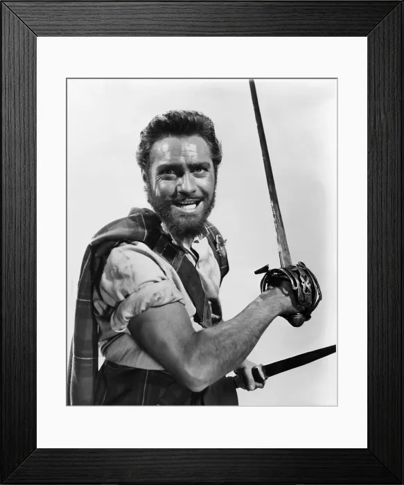 Framed Print : ROB ROY, THE HIGHLAND ROGUE, Richard Todd, 1954.. Courtesy: CSU Archives  /  Everett Collection