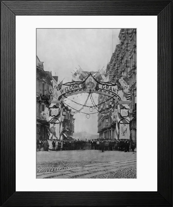Framed Print : Welcome Home Grant, reads an arch over a San Francisco street, September 20, 1879