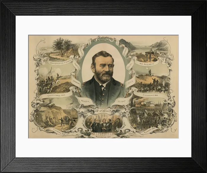 Framed Print : An 1885 memorial portrait celebrates Ulysses Grant