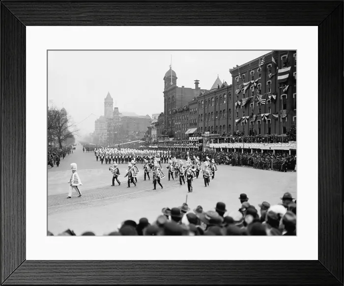 Framed Print : Inauguration of President Woodrow Wilson, March 4, 1913. Crowds watch the Inaugural Parade, which stretches into the distance on Pennsylvania Avenue (BSLOC_2016_11_34) Framed Print : Inauguration of President Woodrow Wilson, March 4, 1913. Crowds watch the Inaugural Parade, which stretches into the distance on Pennsylvania Avenue (BSLOC_2016_11_34)