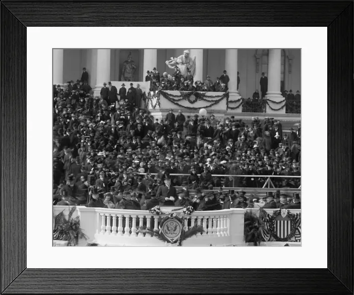 Framed Print : President Woodrow Wilsons delivering his second inaugural address, March 5, 1917 (BSLOC_2016_11_39) Framed Print : President Woodrow Wilsons delivering his second inaugural address, March 5, 1917 (BSLOC_2016_11_39)