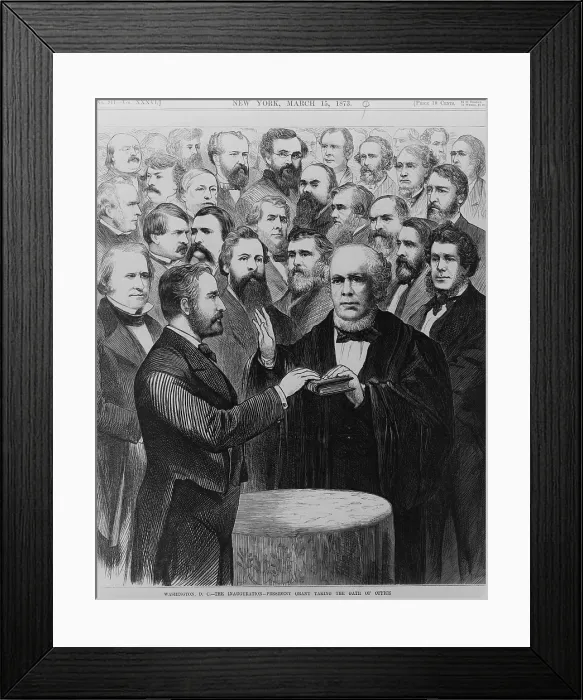 Framed Print : President Ulysses Grant taking the oath of office from Chief Justice Salmon P. Chase, March 4, 1873. (BSLOC_2018_10_118)