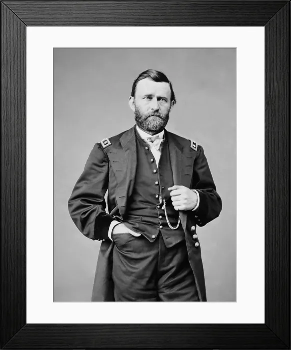 Framed Print : US Civil War. Major General Ulysses S. Grant. Photograph by Mathew Brady, c. 1864 (BSLOC_2018_10_27)