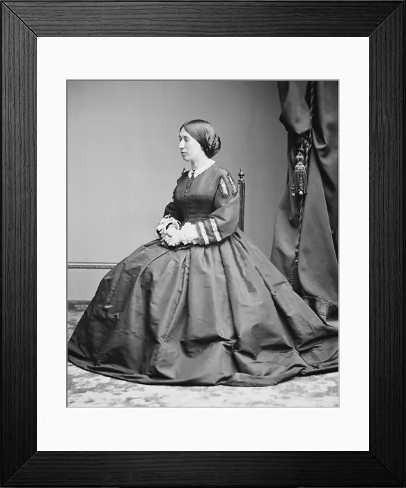 Framed Print : Julia Dent Grant, wife of Civil War general and president Ulysses S. Grant. Photo by Mathew Brady Studio, c. 1865-68 (BSLOC_2018_10_23) Framed Print : Julia Dent Grant, wife of Civil War general and president Ulysses S. Grant. Photo by Mathew Brady Studio, c. 1865-68 (BSLOC_2018_10_23)