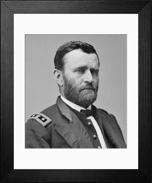 Framed Print : US Civil War. Major General Ulysses S. Grant. Detail of photograph, c. 1864 (BSLOC_2018_10_25)