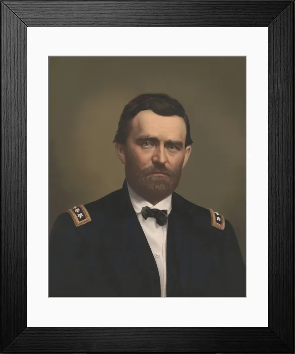 Framed Print : US Civil War. Major General Ulysses S. Grant. 1866 chromolithograph after a portrait photograph, of 1864-66 (BSLOC_2018_10_28)