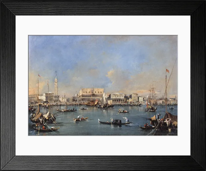 Framed Print : Venice from the sea, by Francesco Guardi, 17th - 18th century, oil on canvas. - Whole artwork view Framed Print : Venice from the sea, by Francesco Guardi, 17th - 18th century, oil on canvas. - Whole artwork view