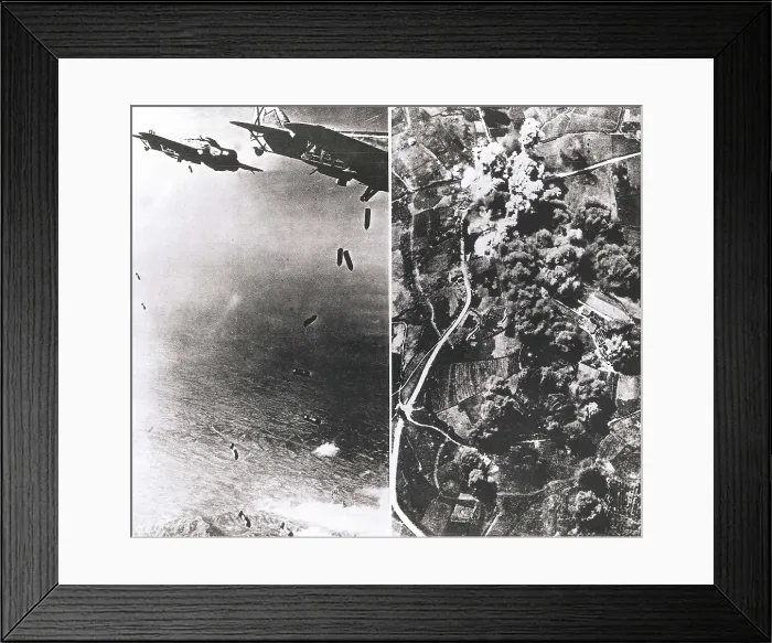 Framed Print : SPAIN. Banyoles. Spanish Civil War (1936-1939). Bombardment over Banyoles by 'Saviola 69' aircrafts of the nationalist aviation. AISA / Everett Collection**US SALES ONLY** Framed Print : SPAIN. Banyoles. Spanish Civil War (1936-1939). Bombardment over Banyoles by 'Saviola 69' aircrafts of the nationalist aviation. AISA / Everett Collection**US SALES ONLY**