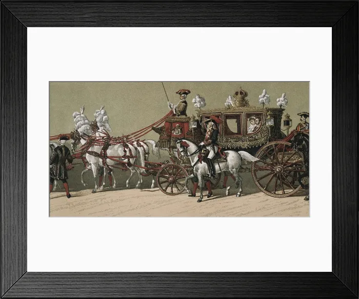 Framed Print : Spain (1879). Weeding of Alfonso XII and Mara Cristina de Habsburgo. Royal cortge. Litography. AISA / Everett Collection**US SALES ONLY**