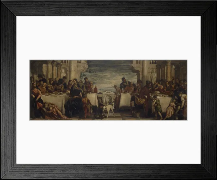 Framed Print : Supper in the House of Simon, by Paolo Caliari known as Veronese, 1570, 16th century, oil on canvas, 275 x 710 cm. - Italy, Lombardy, Milan, Brera Collection. Whole artwork view Framed Print : Supper in the House of Simon, by Paolo Caliari known as Veronese, 1570, 16th century, oil on canvas, 275 x 710 cm. - Italy, Lombardy, Milan, Brera Collection. Whole artwork view