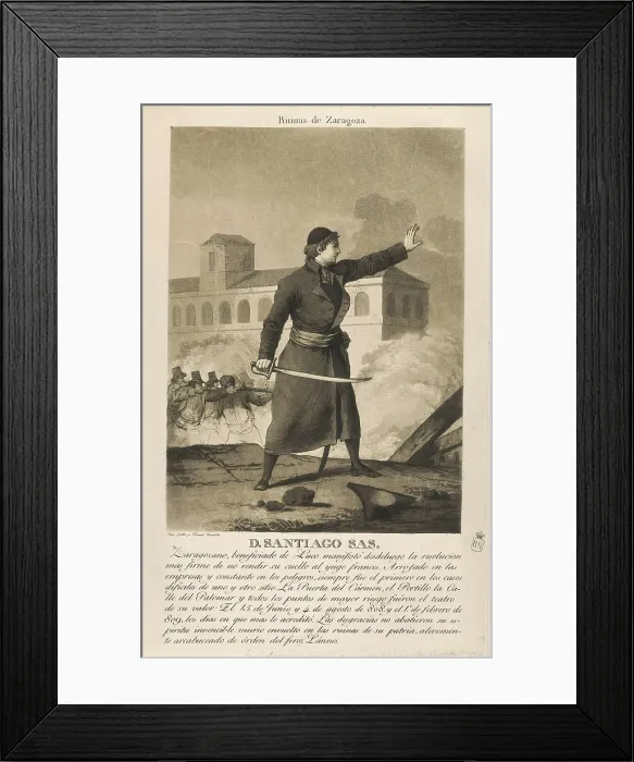 Framed Print : Spain (1809). Peninsular War. Santiago Sas, clergyman, heroe during the Sieges of Saragossa. Litography. SPAIN. Madrid. National Library. AISA / Everett Collection**US SALES ONLY** Framed Print : Spain (1809). Peninsular War. Santiago Sas, clergyman, heroe during the Sieges of Saragossa. Litography. SPAIN. Madrid. National Library. AISA / Everett Collection**US SALES ONLY**