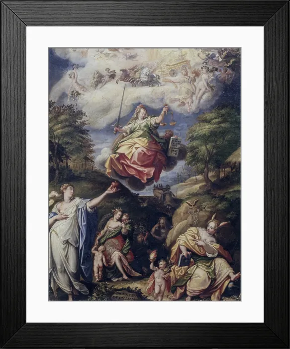 Framed Print : Age of Silver (L'Et dell'argento), by Jacopo Zucchi, 1587, 16th Century, oil on board, 50 x 39 cm - Italy, Tuscany, Florence, Uffizi Gallery. Whole artwork view