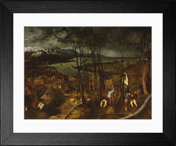 Framed Print : Dark Day or Sad Day or At the Eve of Spring, by Pieter Bruegel the Elder, 1565, 16th century, oil on panel. - Austria, Vienna, Kunsthistorisches Museum. Detail Framed Print : Dark Day or Sad Day or At the Eve of Spring, by Pieter Bruegel the Elder, 1565, 16th century, oil on panel. - Austria, Vienna, Kunsthistorisches Museum. Detail