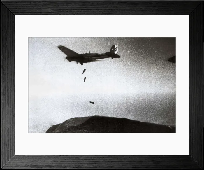 Framed Print : Spanish Civil War (1936-1939). Bombardment of a Heinkel He111 aircraft of the nationalist army. AISA / Everett Collection**US SALES ONLY**