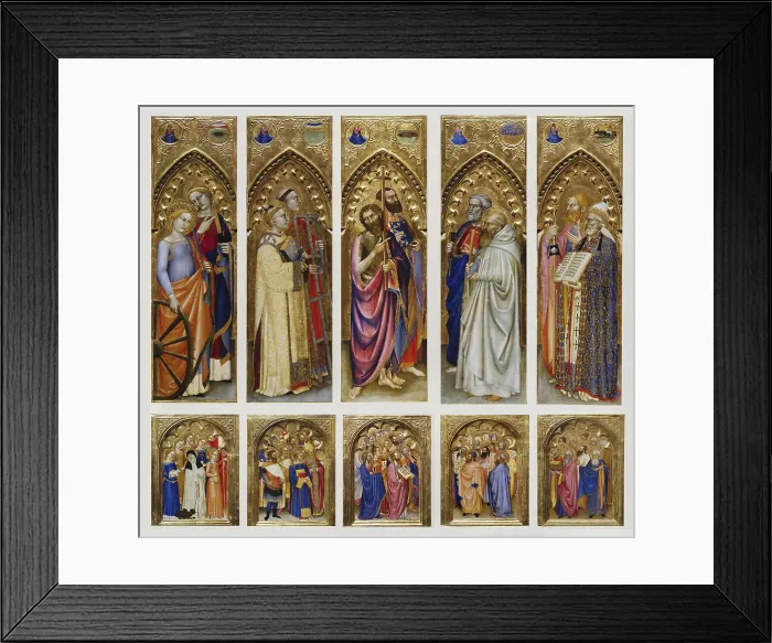 Framed Print : Altarpiece of All Saints (Polittico di Ognissanti), by Giovanni da Milano, 1360, 14th century, oil and gold on board - Italy, Tuscany, Florence, Uffizi Gallery Framed Print : Altarpiece of All Saints (Polittico di Ognissanti), by Giovanni da Milano, 1360, 14th century, oil and gold on board - Italy, Tuscany, Florence, Uffizi Gallery