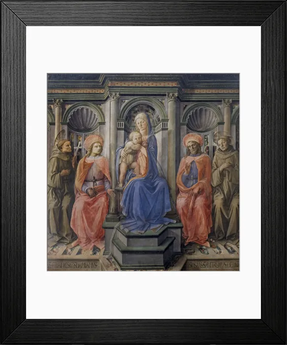 Framed Print : Madonna with Child and Four Saints (Madonna col Bambino e quattro santi), by Filippo Lippi, 1440-1445, 15th Century, tempera on panel, 196 x 196 cm - Italy, Tuscany, Florence