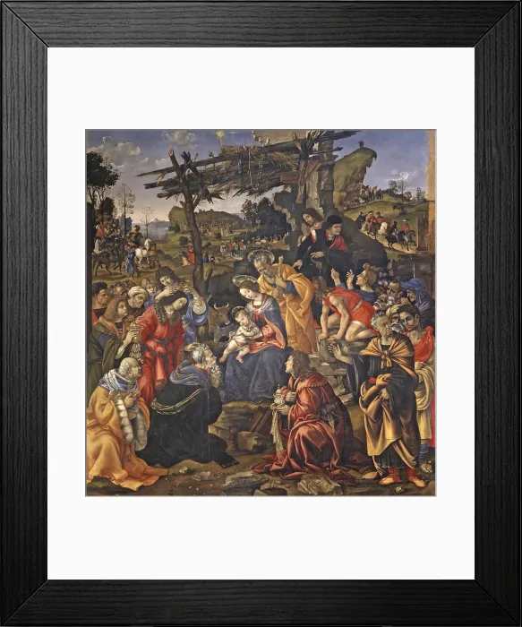Framed Print : Adoration of the Magi (Adorazione dei Magi), by Filippino Lippi, 1496, 15th Century, tempera grassa on panel, 258 x 243 cm - Italy, Tuscany, Florence, Uffizi Gallery Framed Print : Adoration of the Magi (Adorazione dei Magi), by Filippino Lippi, 1496, 15th Century, tempera grassa on panel, 258 x 243 cm - Italy, Tuscany, Florence, Uffizi Gallery