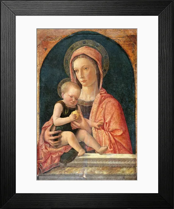 Framed Print : Madonna with Child (Madonna col bambino), by Giovanni Bellini, 1460-1465, 15th Century, tempera on panel, 78 x 50 cm - Italy, Lombardy, Milan, Gallery of Sforzesco Castle