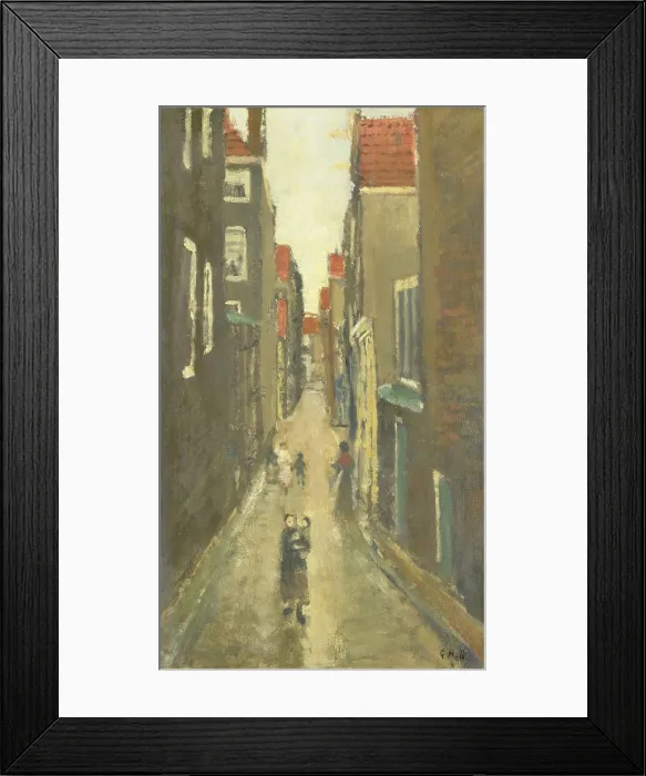 Framed Print : The Baanbrugsteeg looking from the Haarlemmerdijk, Amsterdam, by George Hendrik Breitner, c. 1905, Dutch painting, oil on panel. (BSLOC_2016_1_110) Framed Print : The Baanbrugsteeg looking from the Haarlemmerdijk, Amsterdam, by George Hendrik Breitner, c. 1905, Dutch painting, oil on panel. (BSLOC_2016_1_110)