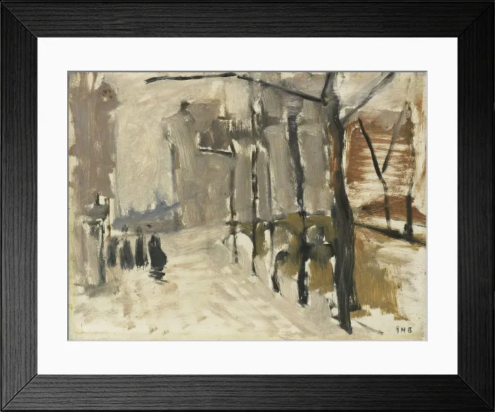 Framed Print : View in the Hague, George Hendrik Breitner, by George Hendrik Breitner, c. 1880-1923, Dutch painting, oil on panel