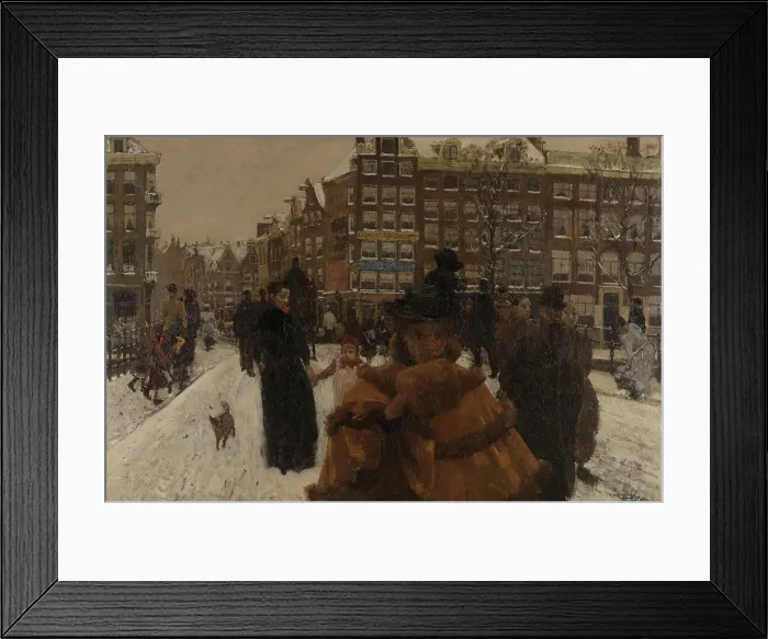 Framed Print : Bridge over the Singel at the Paleisstraat, Amsterdam, by George Hendrik Breitner, c. 1896. Dutch painting, oil on canvas