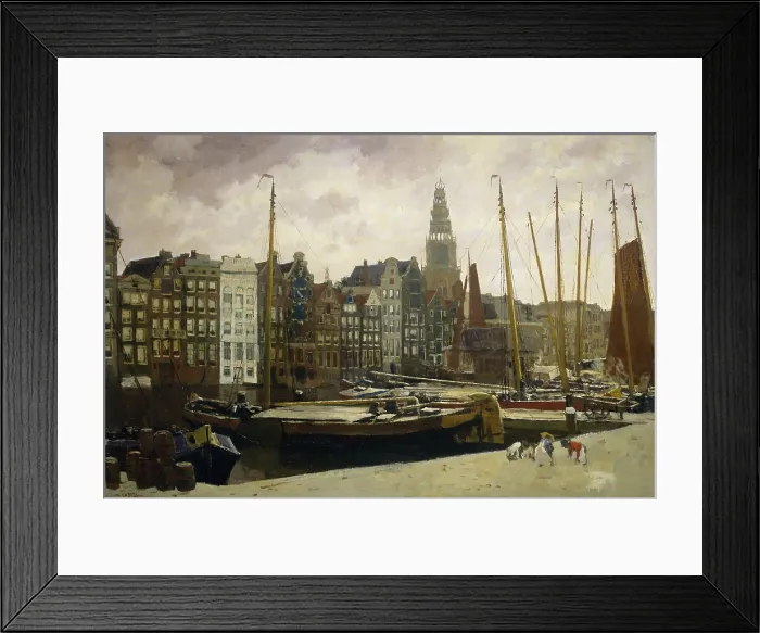 Framed Print : The Damrak, Amsterdam, by George Hendrik Breitner, 1903, Dutch painting, oil on canvas. The Damrak harbor in central Amsterdam Framed Print : The Damrak, Amsterdam, by George Hendrik Breitner, 1903, Dutch painting, oil on canvas. The Damrak harbor in central Amsterdam