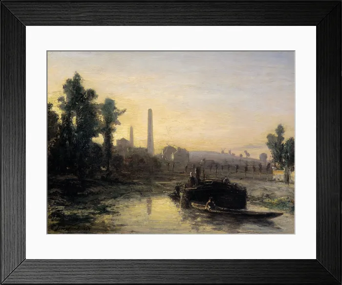Framed Print : River View in France, possibly near Pontoise, by Johan Barthold Jongkind, 1855 Dutch oil painting Framed Print : River View in France, possibly near Pontoise, by Johan Barthold Jongkind, 1855 Dutch oil painting
