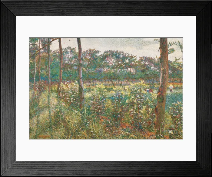Framed Print : Lombard Countryside (Campagna lombarda), by Umberto Boccioni, 1908, 20th Century, oil on canvas, 93 x 140 cm - Switzerland, Lugano, Civic Museum of Fine Arts. Whole artwork view