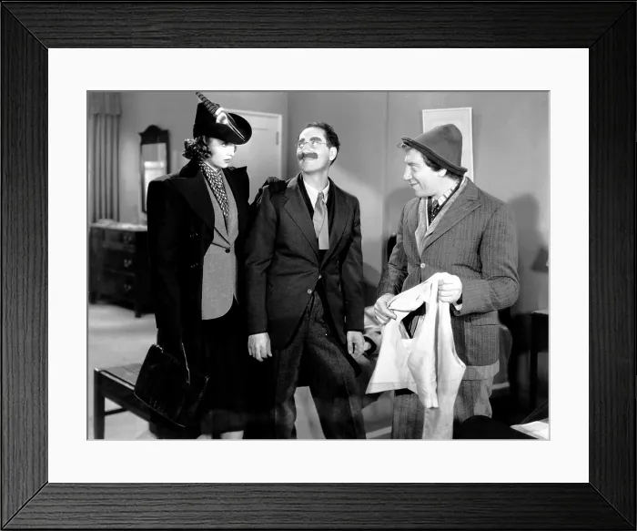 Framed Print : ROOM SERVICE, from left, Lucille Ball, Groucho Marx, Chico Marx, 1938 Framed Print : ROOM SERVICE, from left, Lucille Ball, Groucho Marx, Chico Marx, 1938