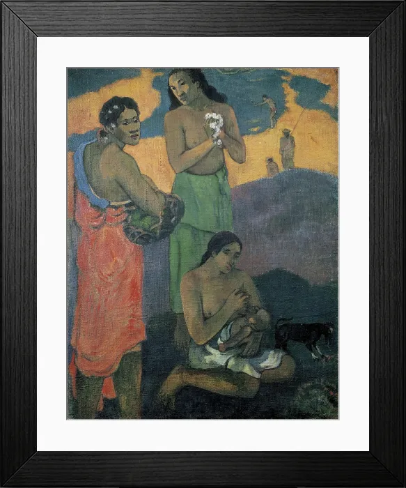 Framed Print : GAUGUIN, Paul (1848-1903). Three Women on the Seashore or Maternity. 1899. Post-Impressionism. Oil on canvas. RUSSIA. Saint Petersburg. State Hermitage Museum