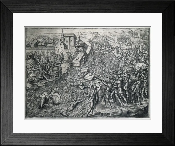 Framed Print : Battle of Mhlberg. Engraving from the German School. Engraving. FRANCE. Paris. National Library. AISA / Everett Collection**US SALES ONLY**