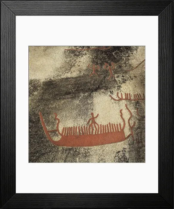 Framed Print : NORWAY. Begby. Boats (1000 BC). Bronze Age. Petroglyph; Cave. AISA / Everett Collection**US SALES ONLY**