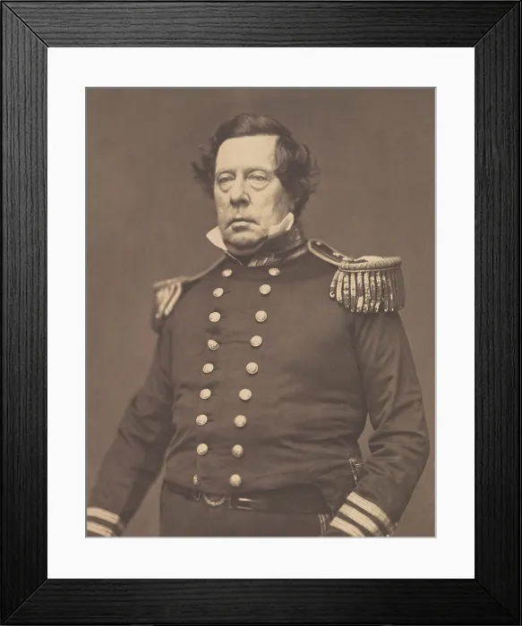 Framed Print : Commodore Matthew Perry, in photo by Mathew Brady, 1856-58