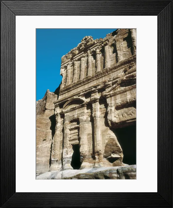 Framed Print : JORDAN. MAAN. Petra. Palace Tomb or Three Storey Tomb at the Way of the Faades. Nabatean art. Architecture. AISA / Everett Collection**US SALES ONLY**