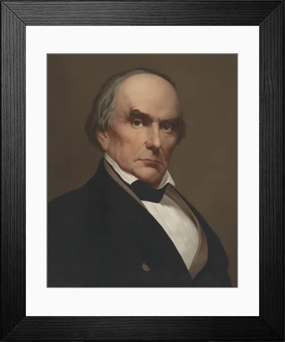 Framed Print : Daniel Webster, circa 1865 chromolithograph based on an 1847 daguerreotype by John Whipple of Boston Framed Print : Daniel Webster, circa 1865 chromolithograph based on an 1847 daguerreotype by John Whipple of Boston