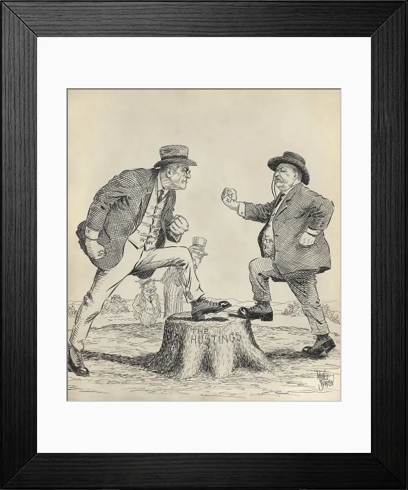 Framed Print : THE IRREPRESSIBLE CONFLICT IS AT HAND, political cartoon by McKee Barclay, 1912 or 1913 Framed Print : THE IRREPRESSIBLE CONFLICT IS AT HAND, political cartoon by McKee Barclay, 1912 or 1913