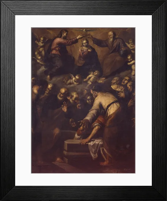 Framed Print : Assumption and Coronation of the Virgin, by a Venetian artist, 17th century, oil on canvas. - Italy, Lombardy, Milan, Castello Sforzesco, Museum of Ancient Art