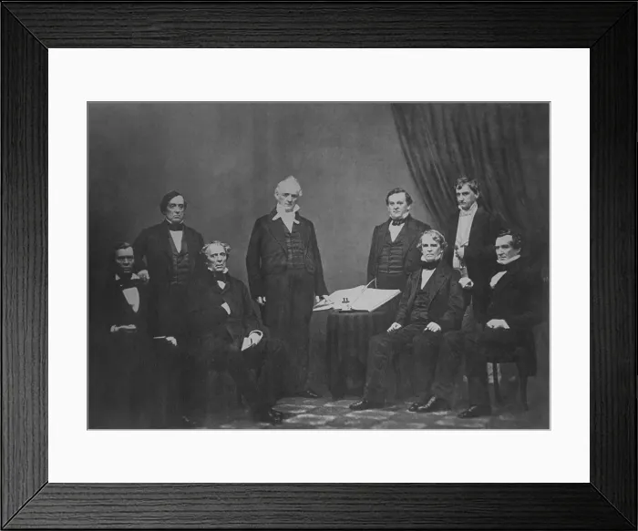 Framed Print : President James Buchanan, 1857-61, surrounded by his Cabinet