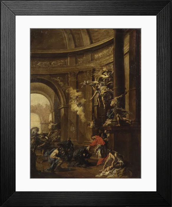 Framed Print : St. Charles Borromeo receives the Oblates, by Alessandro Magnasco known as Lissandrino, 1730-1731, 18th century, oil on canvas, 98.8 x 73.5 cm