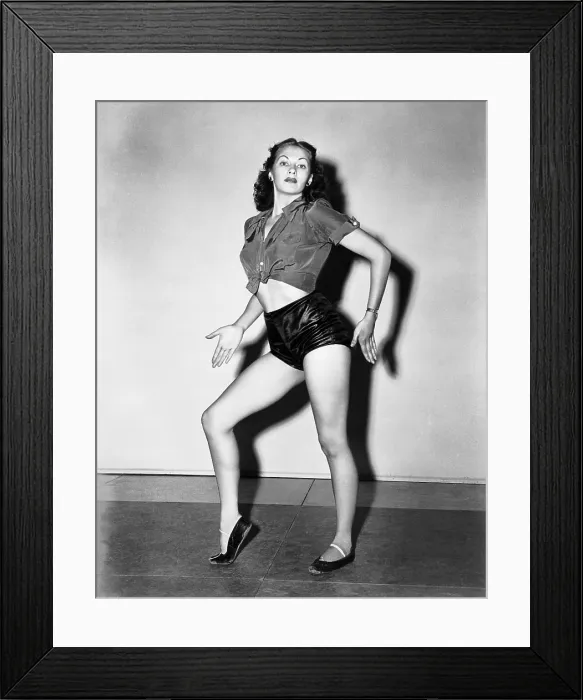 Framed Print : SALOME, WHERE SHE DANCED, Yvonne De Carlo, rehearsing her dance moves, 1945