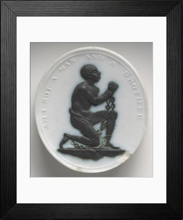 Framed Print : Anti-Slavery Medallion, Am I Not A Man and A Brother, was modeled by British artist, William Hackwood, for Wedgwood Framed Print : Anti-Slavery Medallion, Am I Not A Man and A Brother, was modeled by British artist, William Hackwood, for Wedgwood