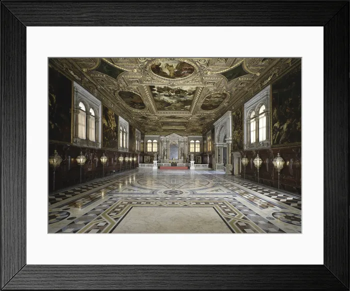 Framed Print : Upper Hall and Treasury, by Jacopo Robusti said Tintoretto, 1576, 16th century. - Italy, Veneto, Venice, Scuola Grande di San Rocco. Whole artwork view Framed Print : Upper Hall and Treasury, by Jacopo Robusti said Tintoretto, 1576, 16th century. - Italy, Veneto, Venice, Scuola Grande di San Rocco. Whole artwork view