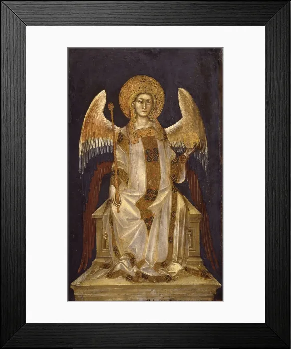 Framed Print : Angel crowned with scepter and orb, by Guarienti di Arpo, 14th century, panel. - Italy, Veneto, Padua, Civic Museum. Whole artwork view