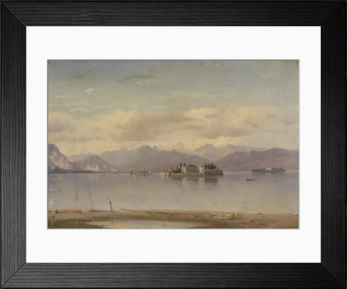Framed Print : The Borromean Islands (Le isole Borromee), by Prinetti Constantine, 1852, 19th century, oil on cardboard. - Italy, Lombardy, Milan, Brera Academy of Fine Arts. Whole artwork view Framed Print : The Borromean Islands (Le isole Borromee), by Prinetti Constantine, 1852, 19th century, oil on cardboard. - Italy, Lombardy, Milan, Brera Academy of Fine Arts. Whole artwork view