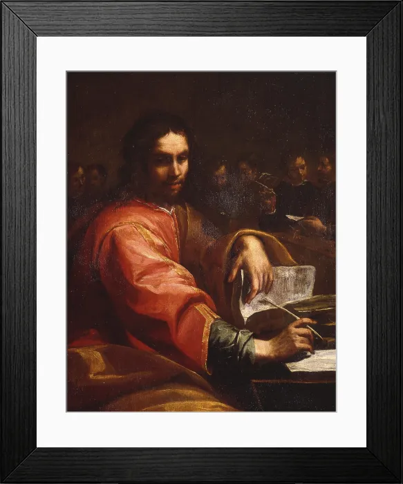 Framed Print : The School of St. Augustine, by Giuseppe Vermiglio, 17th century, oil on canvas. - Italy, Lombardy, Milan, Castello Sforzesco, Museum of Ancient Art. Whole artwork view. St